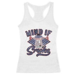 Funny BBQ Grilling Racerback Tank Top Mind If I Smoke Smoker TS09 White Print Your Wear