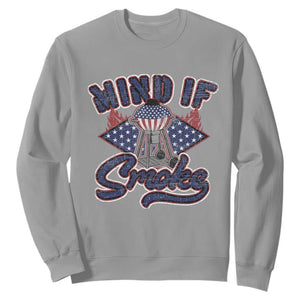 Funny BBQ Grilling Sweatshirt Mind If I Smoke Smoker TS09 Sport Gray Print Your Wear