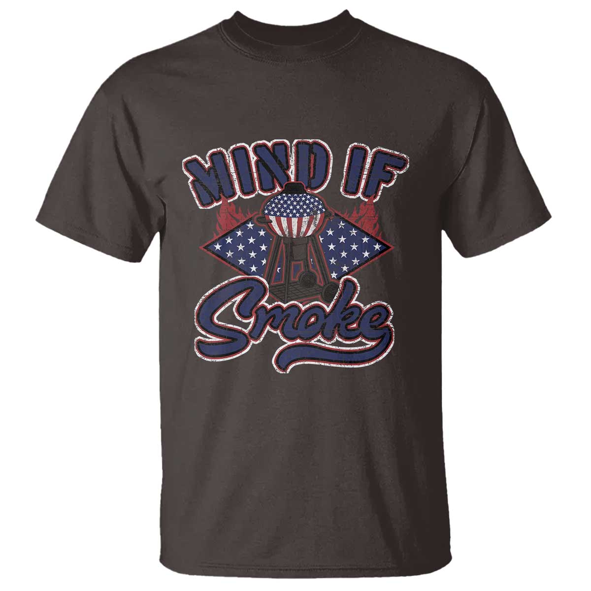 Funny BBQ Grilling T Shirt Mind If I Smoke Smoker TS09 Dark Chocolate Print Your Wear