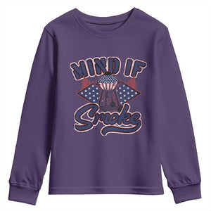 Funny BBQ Grilling Youth Sweatshirt Mind If I Smoke Smoker TS09 Purple Print Your Wear