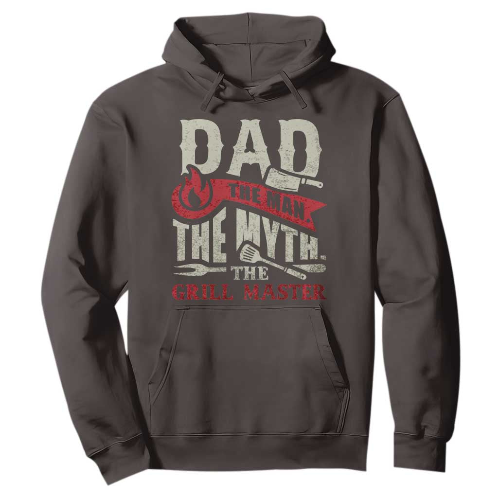 Funny BBQ Grilling Pitmaster Hoodie Dad The Man The Myth The Grill Master TS09 Dark Chocolate Print Your Wear