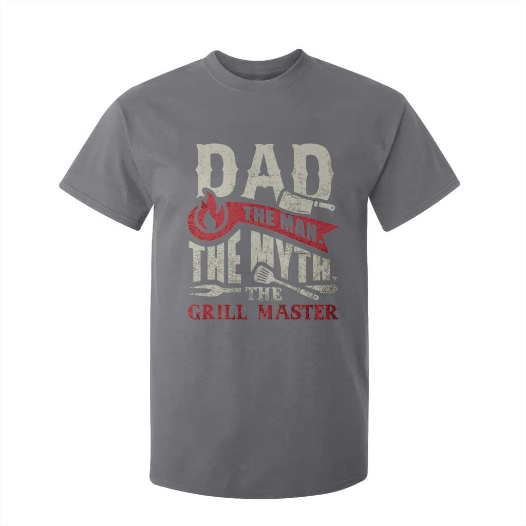 Funny BBQ Grilling Pitmaster T Shirt For Kid Dad The Man The Myth The Grill Master TS09 Charcoal Print Your Wear