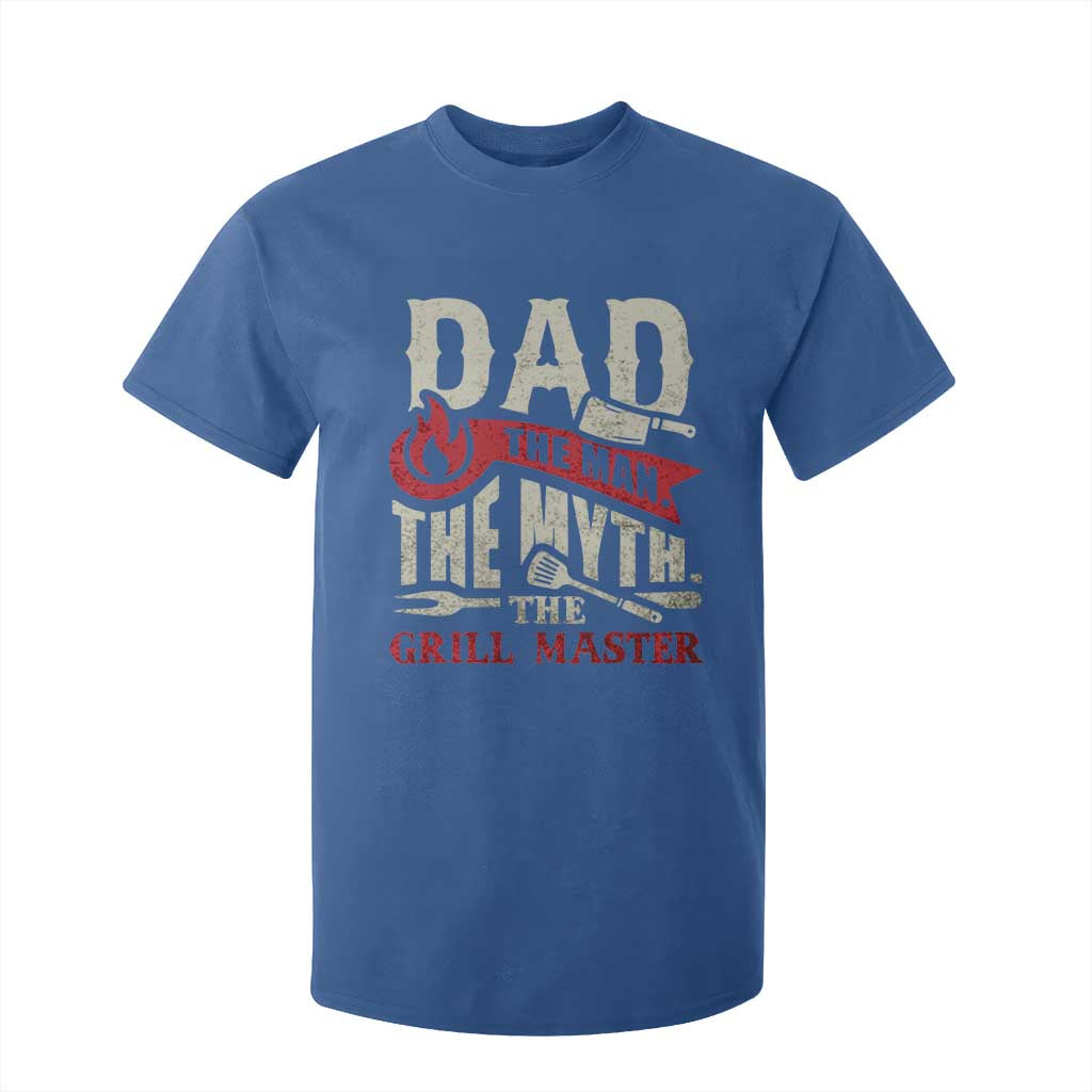 Funny BBQ Grilling Pitmaster T Shirt For Kid Dad The Man The Myth The Grill Master TS09 Royal Blue Print Your Wear
