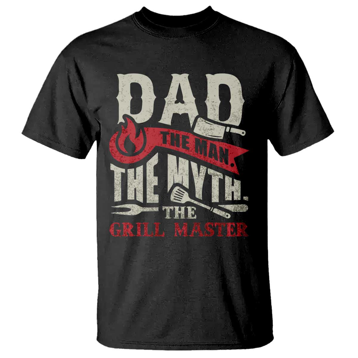 Funny BBQ Grilling Pitmaster T Shirt Dad The Man The Myth The Grill Master TS09 Black Print Your Wear