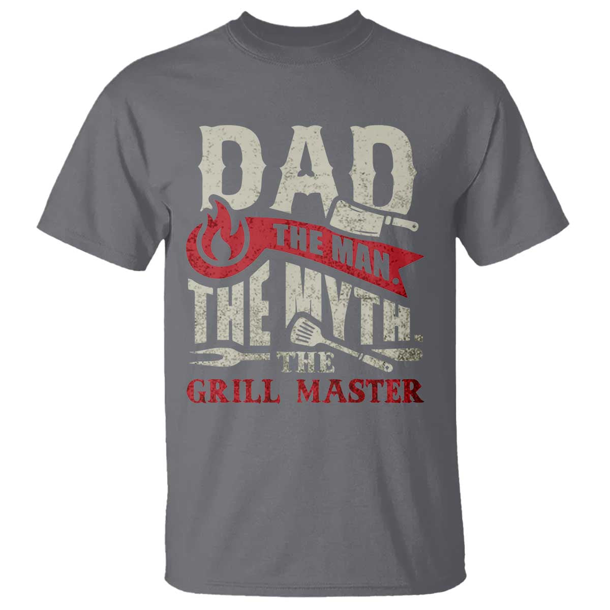 Funny BBQ Grilling Pitmaster T Shirt Dad The Man The Myth The Grill Master TS09 Charcoal Print Your Wear