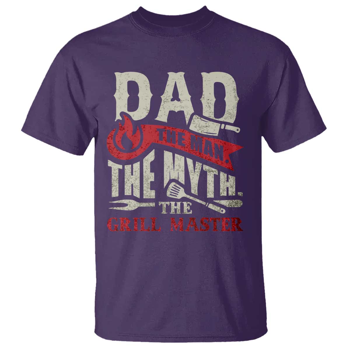 Funny BBQ Grilling Pitmaster T Shirt Dad The Man The Myth The Grill Master TS09 Purple Print Your Wear