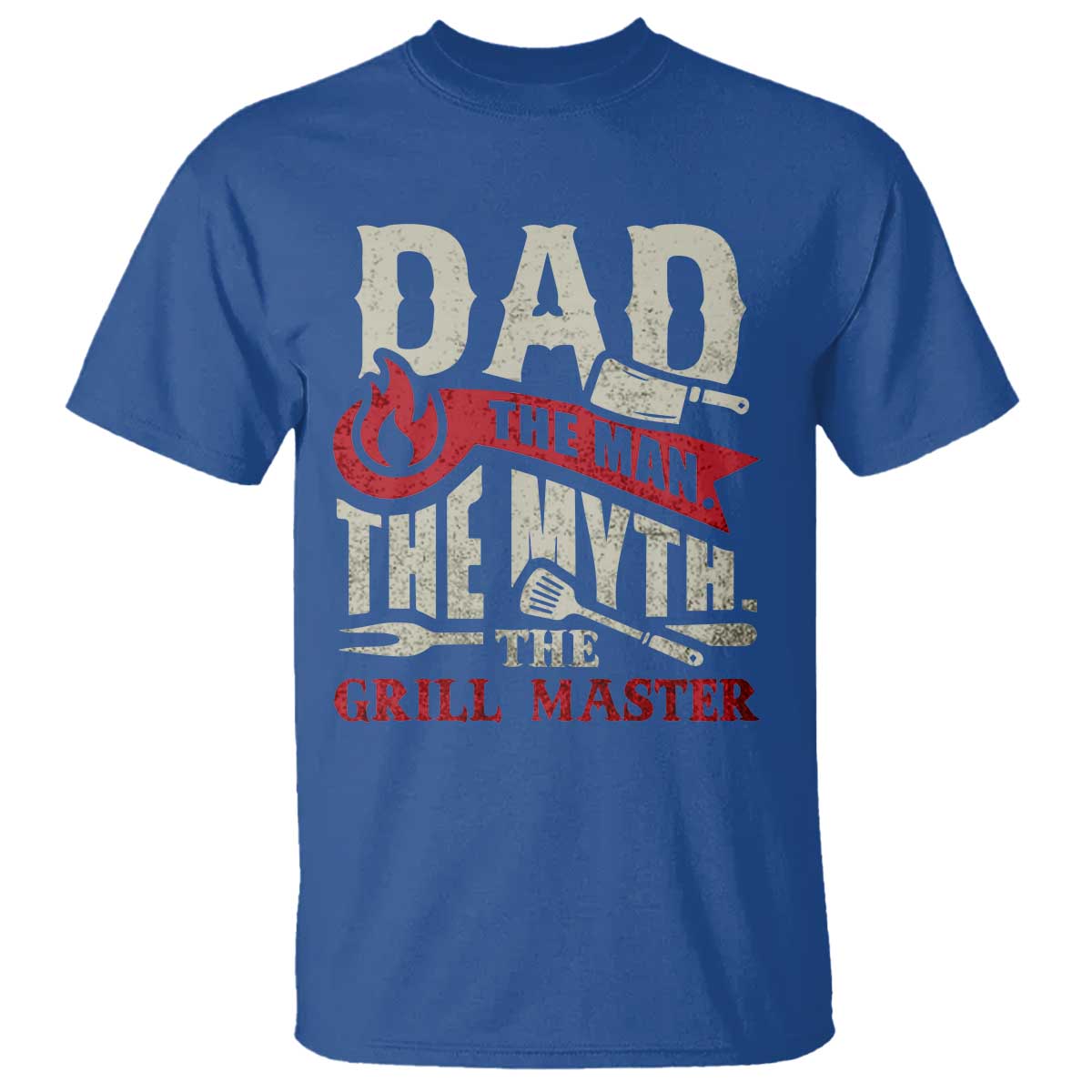 Funny BBQ Grilling Pitmaster T Shirt Dad The Man The Myth The Grill Master TS09 Royal Blue Print Your Wear