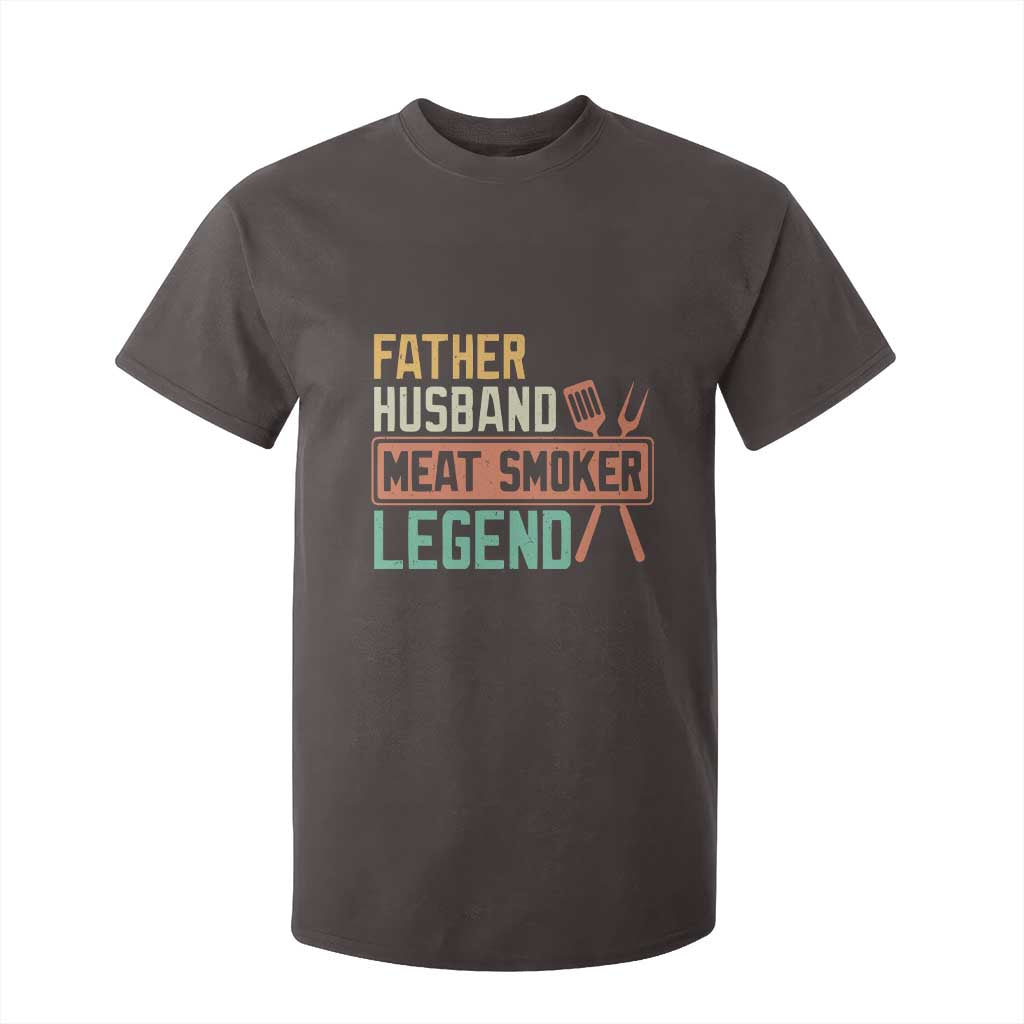 Funny BBQ Grilling Pitmaster T Shirt For Kid Father Husband Meat Smoker Legend Retro TS09 Dark Chocolate Print Your Wear