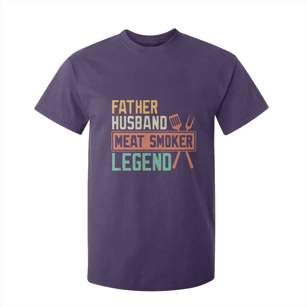 Funny BBQ Grilling Pitmaster T Shirt For Kid Father Husband Meat Smoker Legend Retro TS09 Purple Print Your Wear