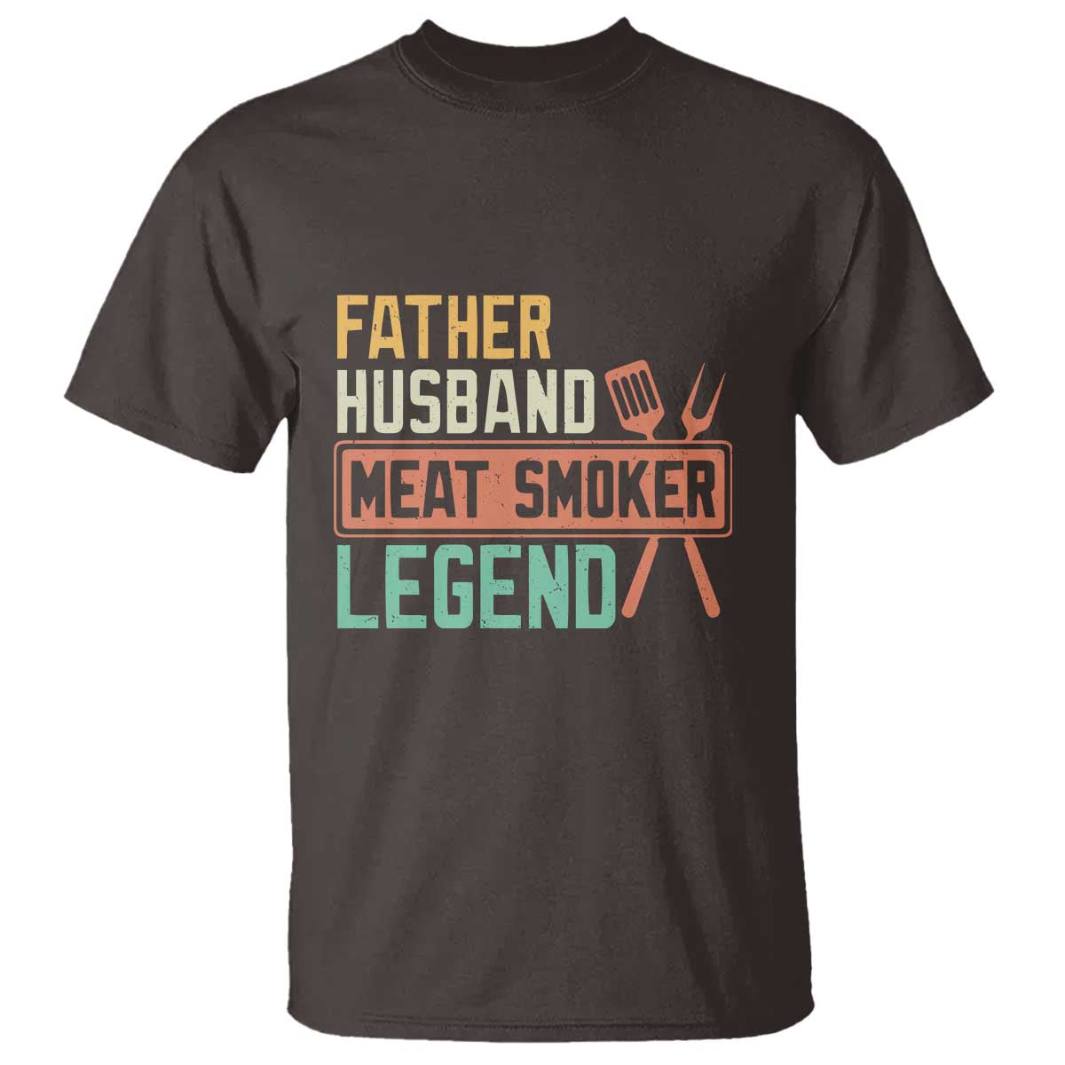 Funny BBQ Grilling Pitmaster T Shirt Father Husband Meat Smoker Legend Retro TS09 Dark Chocolate Print Your Wear
