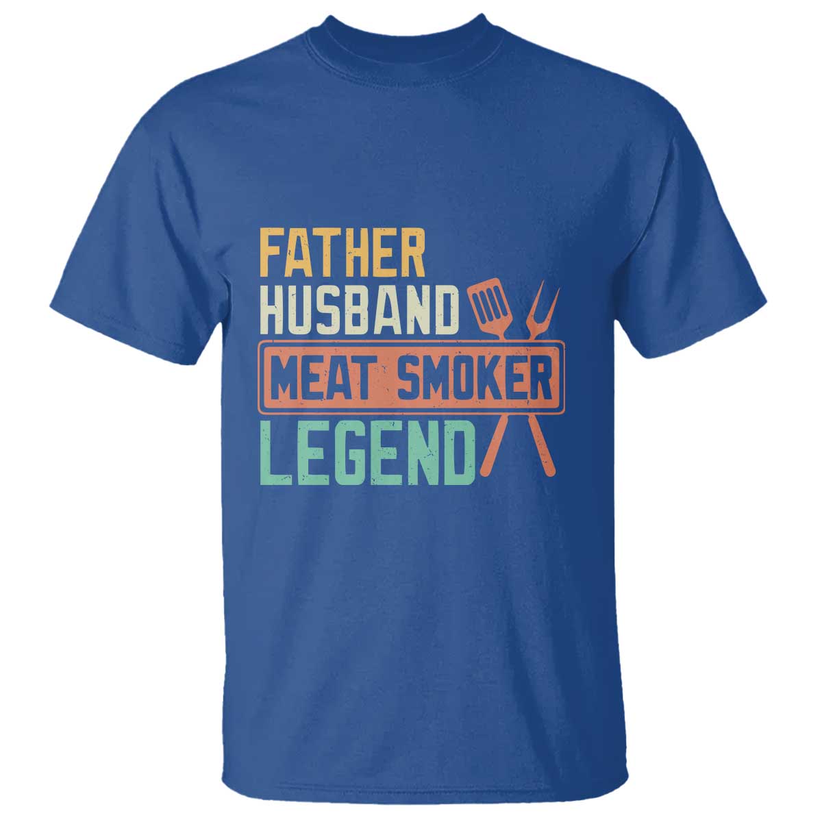 Funny BBQ Grilling Pitmaster T Shirt Father Husband Meat Smoker Legend Retro TS09 Royal Blue Print Your Wear