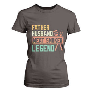Funny BBQ Grilling Pitmaster T Shirt For Women Father Husband Meat Smoker Legend Retro TS09 Dark Chocolate Print Your Wear