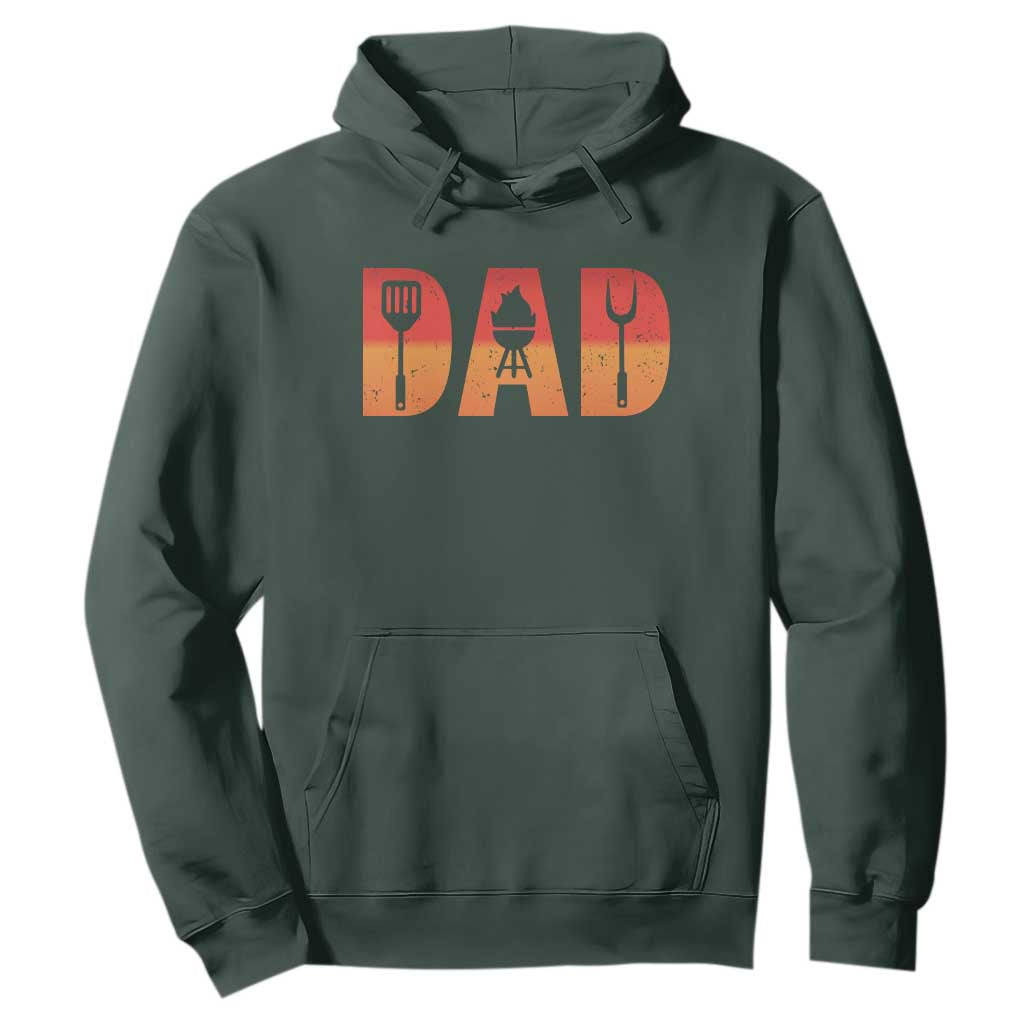 Funny BBQ Grill Dad Hoodie TS09 Dark Forest Green Print Your Wear