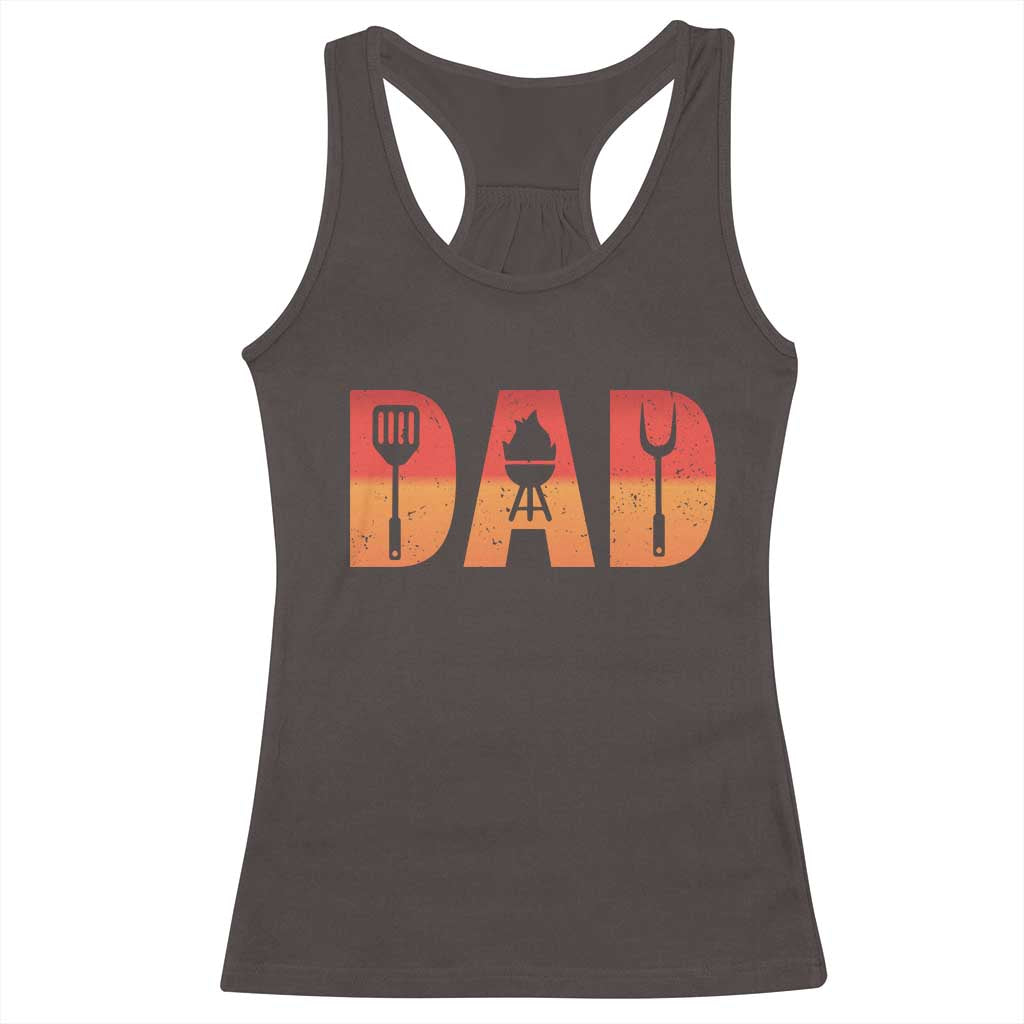 Funny BBQ Grill Dad Racerback Tank Top TS09 Dark Chocolate Print Your Wear