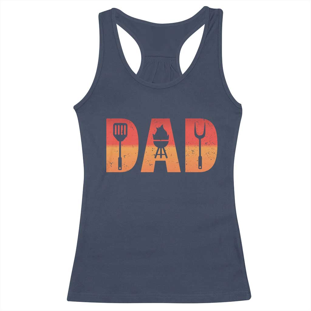 Funny BBQ Grill Dad Racerback Tank Top TS09 Navy Print Your Wear