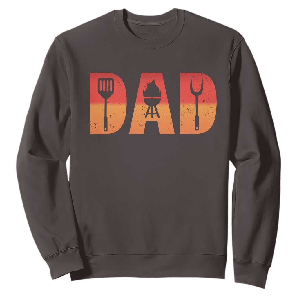 Funny BBQ Grill Dad Sweatshirt TS09 Dark Chocolate Print Your Wear