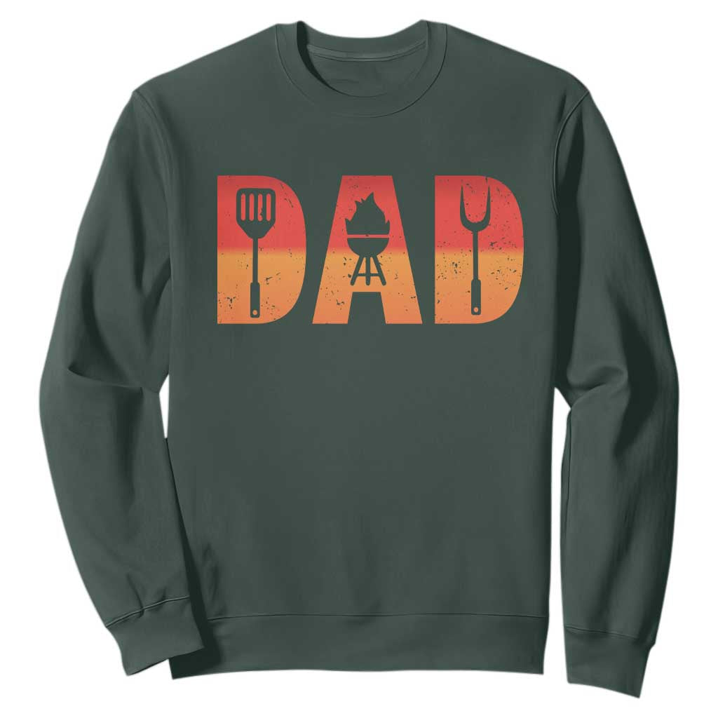 Funny BBQ Grill Dad Sweatshirt TS09 Dark Forest Green Print Your Wear