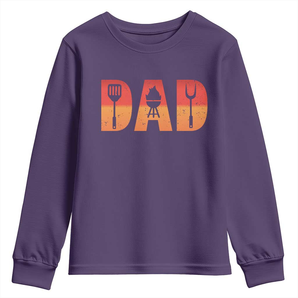 Funny BBQ Grill Dad Youth Sweatshirt TS09 Purple Print Your Wear