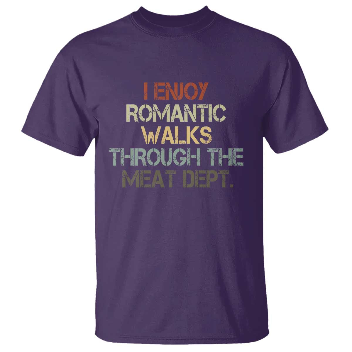 Funny BBQ Grilling T Shirt I Enjoy Romantic Walks Through The Meat Dept TS09 Purple Print Your Wear