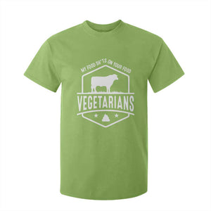 Funny Vegetarians My Food Shits On Your Food T Shirt For Kid TS09 Lime Print Your Wear