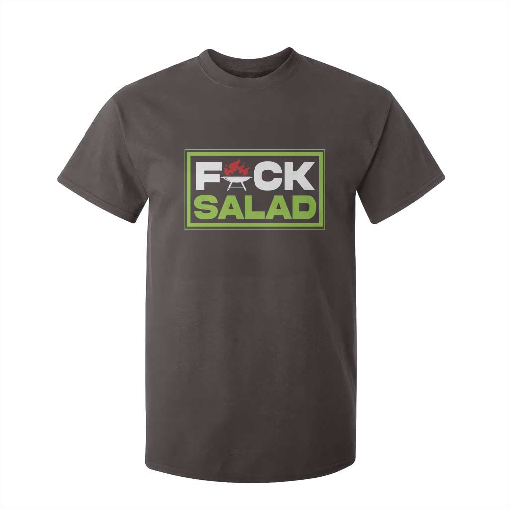 Funny BBQ Lover T Shirt For Kid Fxxk Salad Anti Vegan Jokes TS09 Dark Chocolate Print Your Wear