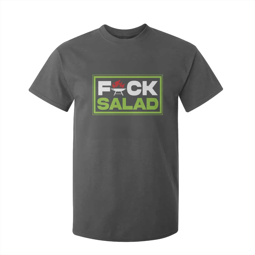 Funny BBQ Lover T Shirt For Kid Fxxk Salad Anti Vegan Jokes TS09 Dark Heather Print Your Wear