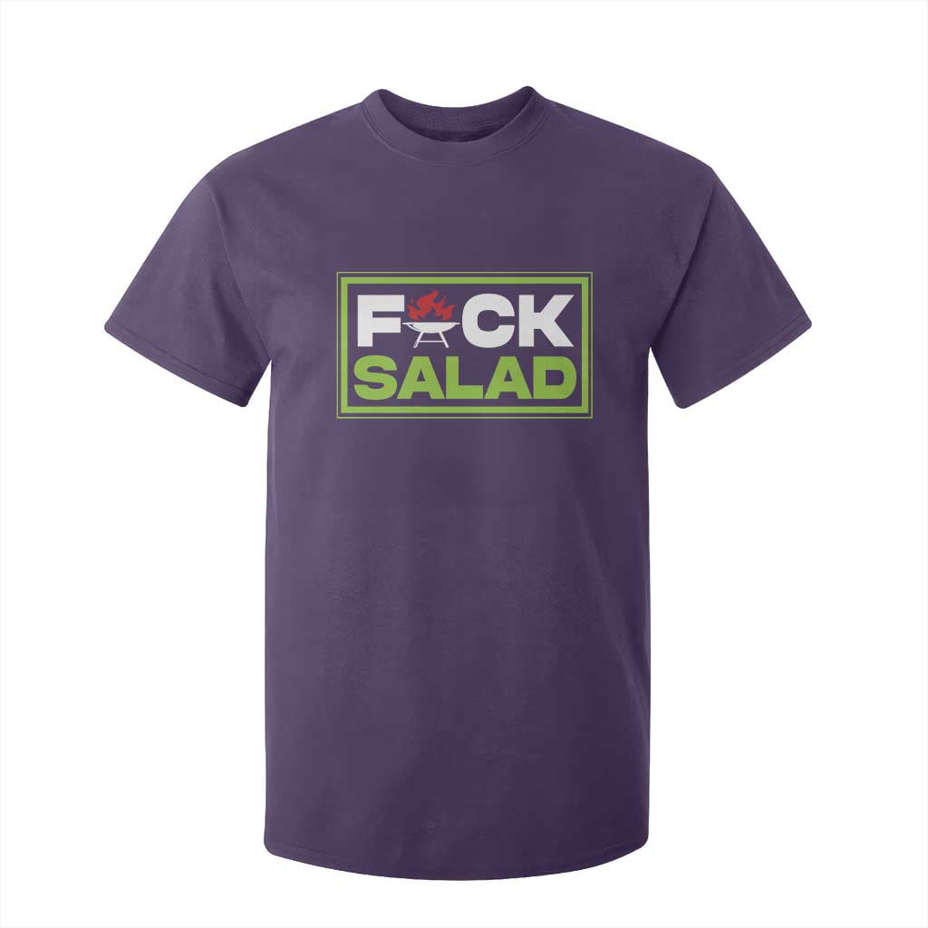 Funny BBQ Lover T Shirt For Kid Fxxk Salad Anti Vegan Jokes TS09 Purple Print Your Wear
