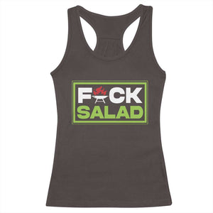 Funny BBQ Lover Racerback Tank Top Fxxk Salad Anti Vegan Jokes TS09 Dark Chocolate Print Your Wear