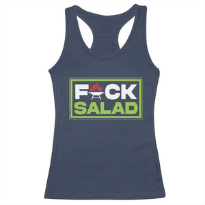 Funny BBQ Lover Racerback Tank Top Fxxk Salad Anti Vegan Jokes TS09 Navy Print Your Wear
