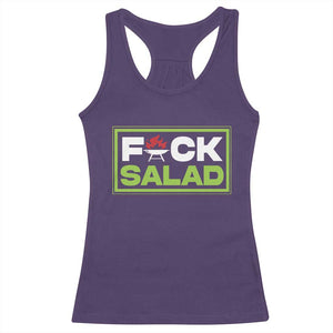 Funny BBQ Lover Racerback Tank Top Fxxk Salad Anti Vegan Jokes TS09 Purple Print Your Wear
