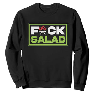 Funny BBQ Lover Sweatshirt Fxxk Salad Anti Vegan Jokes TS09 Black Print Your Wear