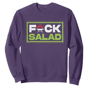 Funny BBQ Lover Sweatshirt Fxxk Salad Anti Vegan Jokes TS09 Purple Print Your Wear