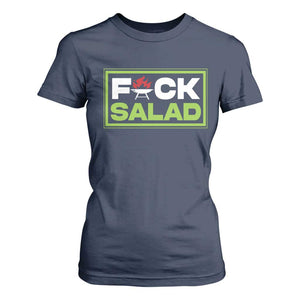Funny BBQ Lover T Shirt For Women Fxxk Salad Anti Vegan Jokes TS09 Navy Print Your Wear