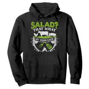 Funny BBQ Lover Hoodie Salad That's What My Food Eats Anti Vegan Jokes TS09 Black Print Your Wear