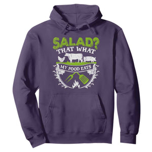 Funny BBQ Lover Hoodie Salad That's What My Food Eats Anti Vegan Jokes TS09 Purple Print Your Wear