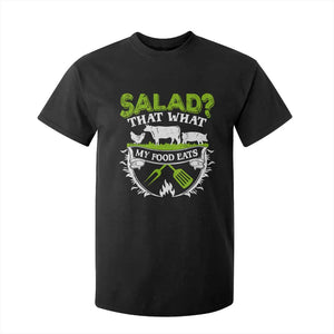Funny BBQ Lover T Shirt For Kid Salad That's What My Food Eats Anti Vegan Jokes TS09 Black Print Your Wear