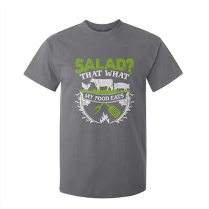Funny BBQ Lover T Shirt For Kid Salad That's What My Food Eats Anti Vegan Jokes TS09 Charcoal Print Your Wear