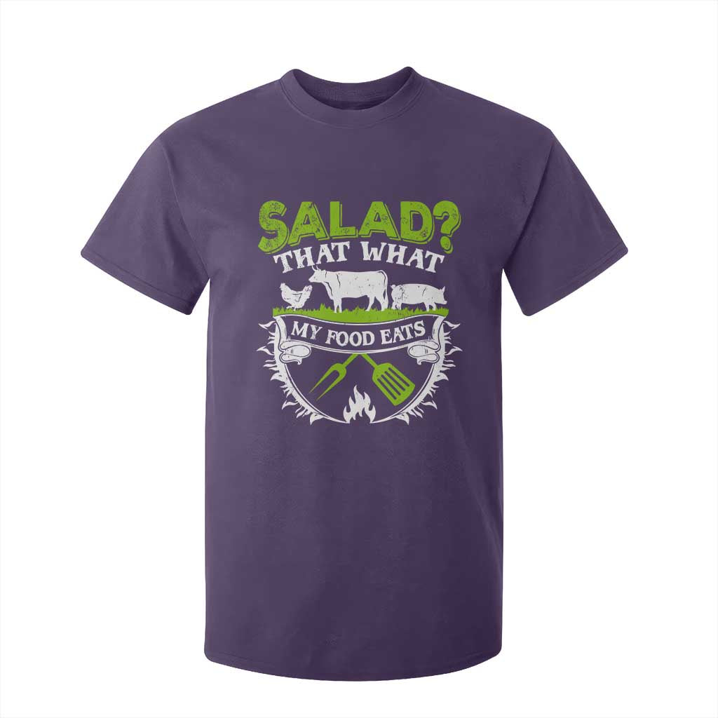 Funny BBQ Lover T Shirt For Kid Salad That's What My Food Eats Anti Vegan Jokes TS09 Purple Print Your Wear