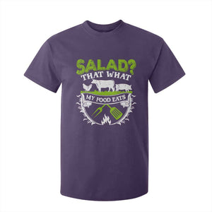 Funny BBQ Lover T Shirt For Kid Salad That's What My Food Eats Anti Vegan Jokes TS09 Purple Print Your Wear