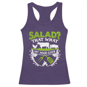Funny BBQ Lover Racerback Tank Top Salad That's What My Food Eats Anti Vegan Jokes TS09 Purple Print Your Wear