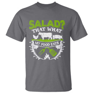 Funny BBQ Lover T Shirt Salad That's What My Food Eats Anti Vegan Jokes TS09 Charcoal Print Your Wear