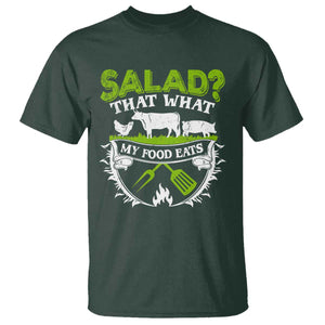 Funny BBQ Lover T Shirt Salad That's What My Food Eats Anti Vegan Jokes TS09 Dark Forest Green Print Your Wear