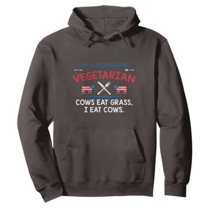 Funny BBQ Lover Hoodie Cow Eat Grass I Eat Cow Anti Vegan Jokes TS09 Dark Chocolate Print Your Wear
