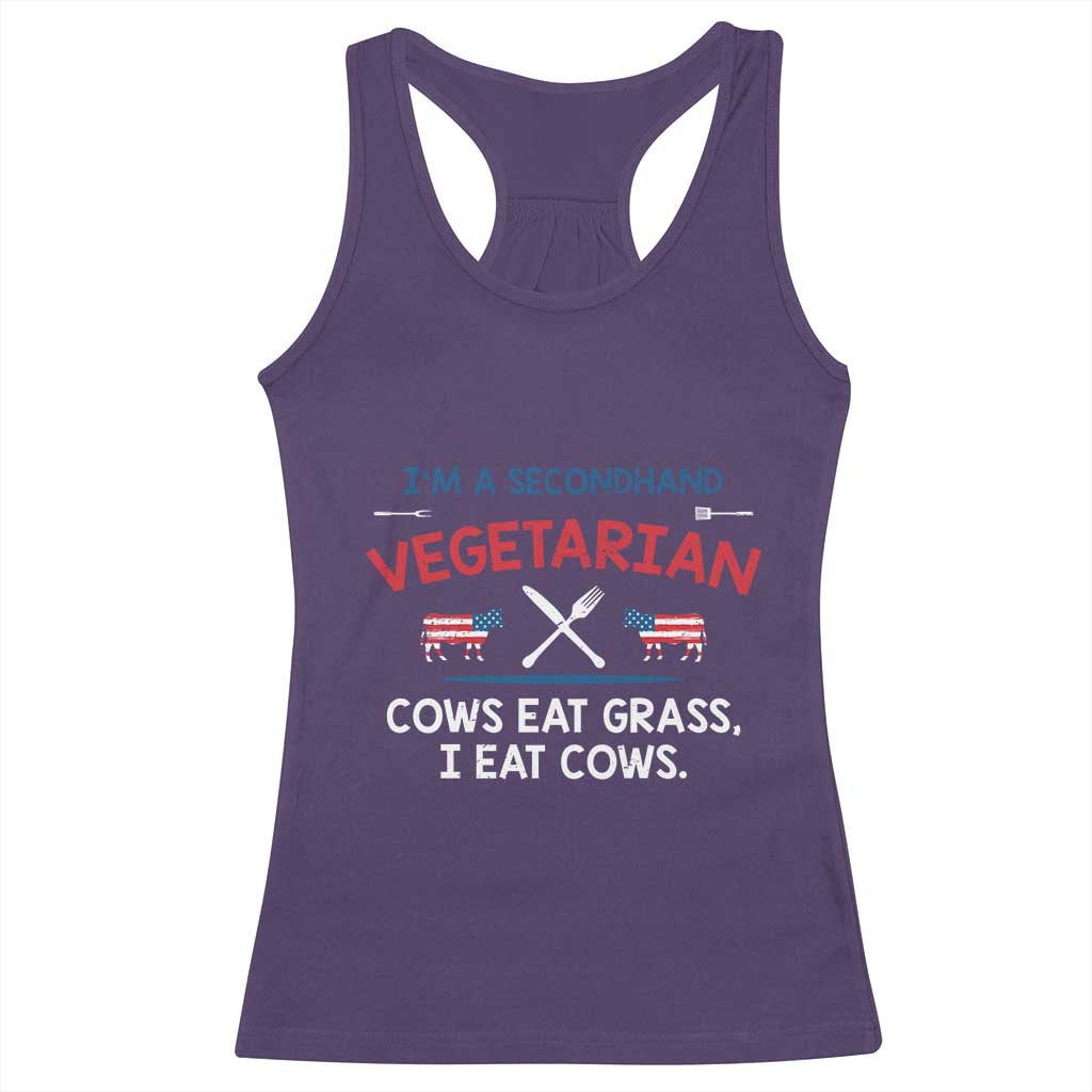Funny BBQ Lover Racerback Tank Top Cow Eat Grass I Eat Cow Anti Vegan Jokes TS09 Purple Print Your Wear