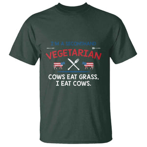 Funny BBQ Lover T Shirt Cow Eat Grass I Eat Cow Anti Vegan Jokes TS09 Dark Forest Green Print Your Wear