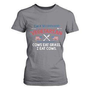 Funny BBQ Lover T Shirt For Women Cow Eat Grass I Eat Cow Anti Vegan Jokes TS09 Charcoal Print Your Wear