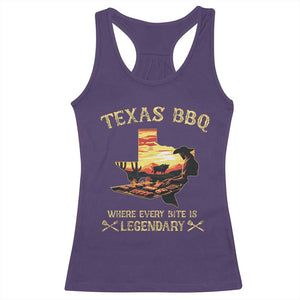 Texas BBQ Lover Racerback Tank Top Where Every Bite Is Legendary Cowboy Grilling Pitmaster TS09 Purple Print Your Wear