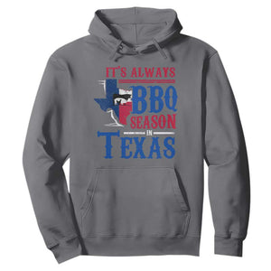 Texas BBQ Lover Hoodie It's Always BBQ Season In Texas TS09 Charcoal Print Your Wear