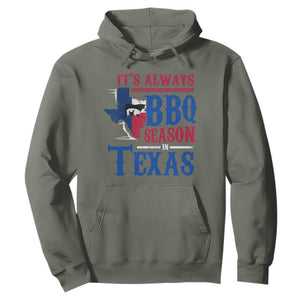 Texas BBQ Lover Hoodie It's Always BBQ Season In Texas TS09 Military Green Print Your Wear