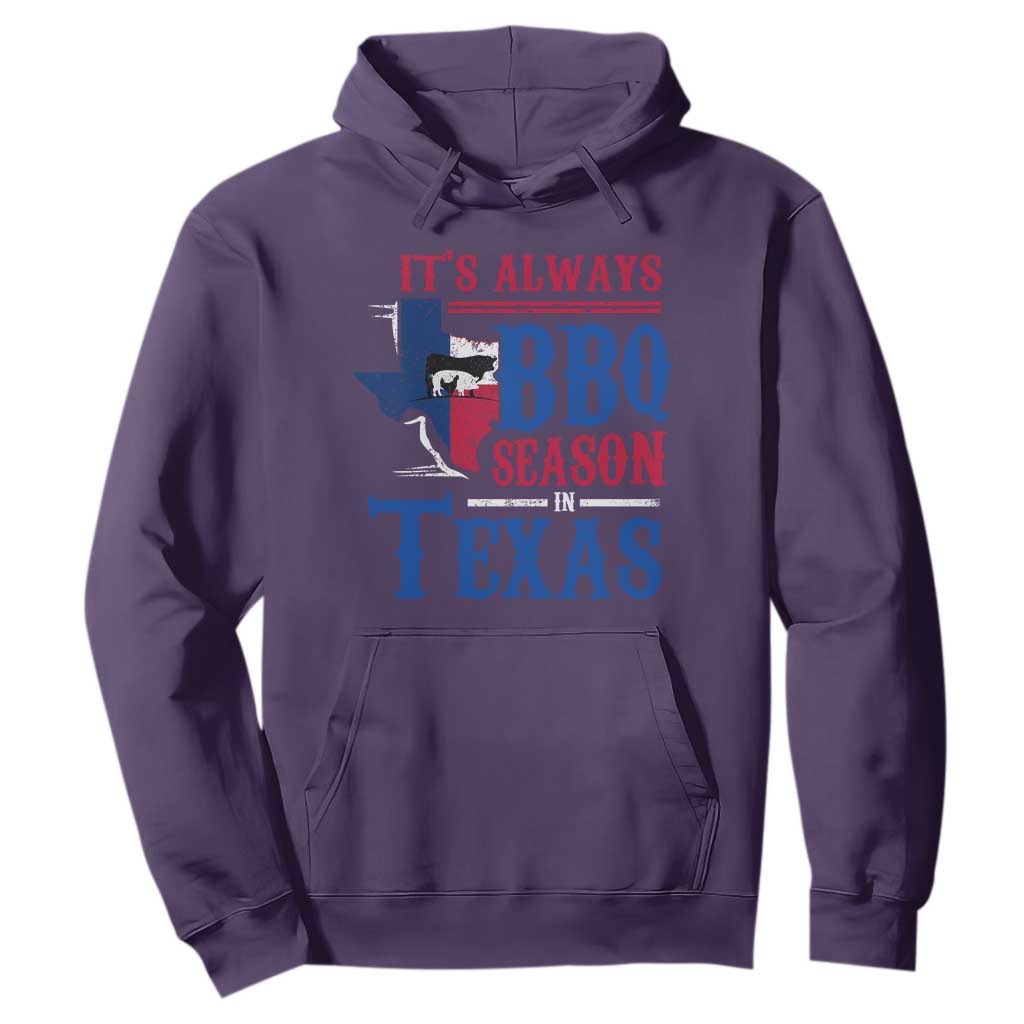 Texas BBQ Lover Hoodie It's Always BBQ Season In Texas TS09 Purple Print Your Wear